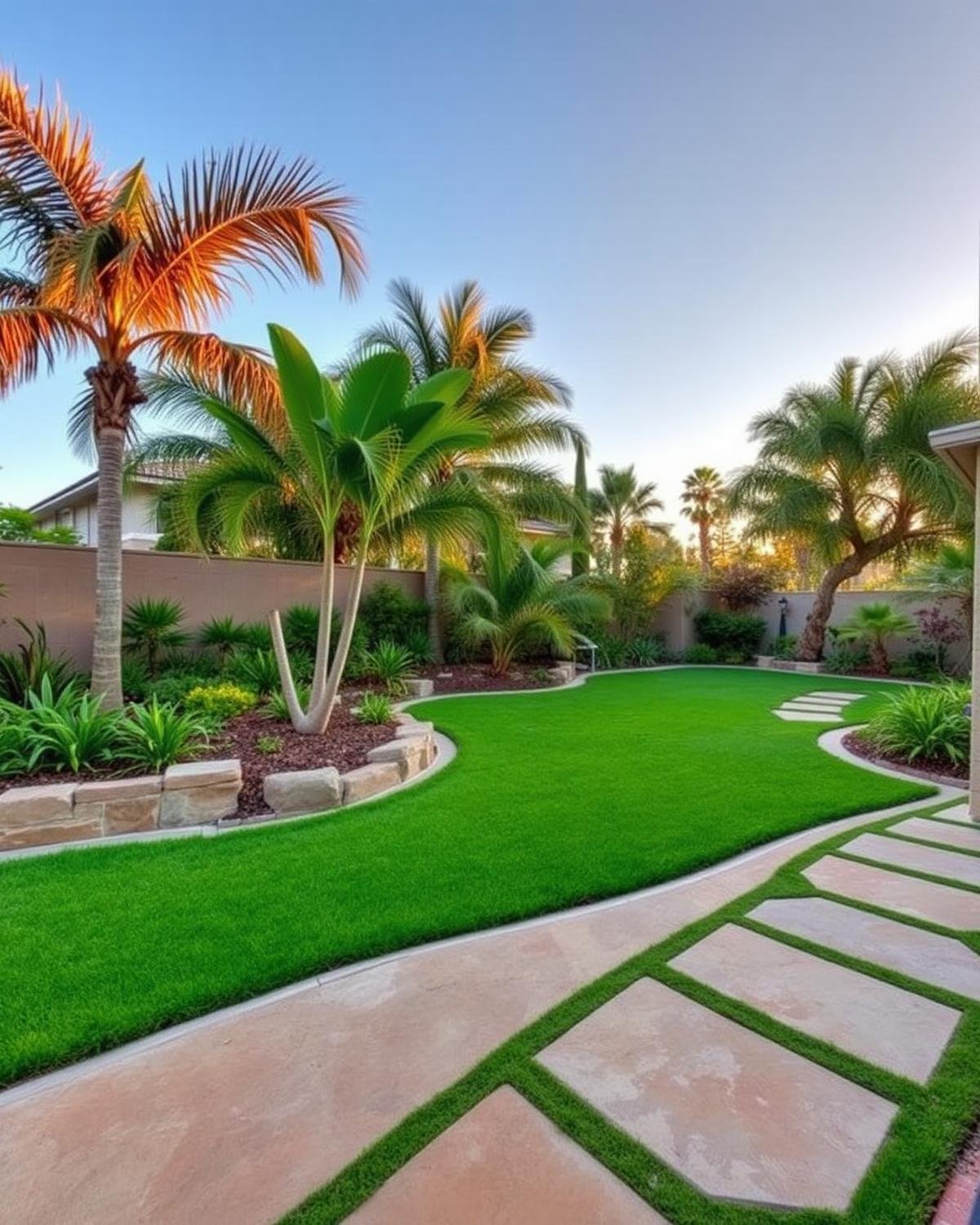 Completed backyard landscape transformation